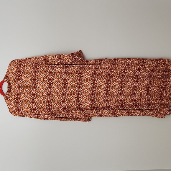 LAST QUEEN paris long sleeve dress abstract browns - Picture 5 of 15